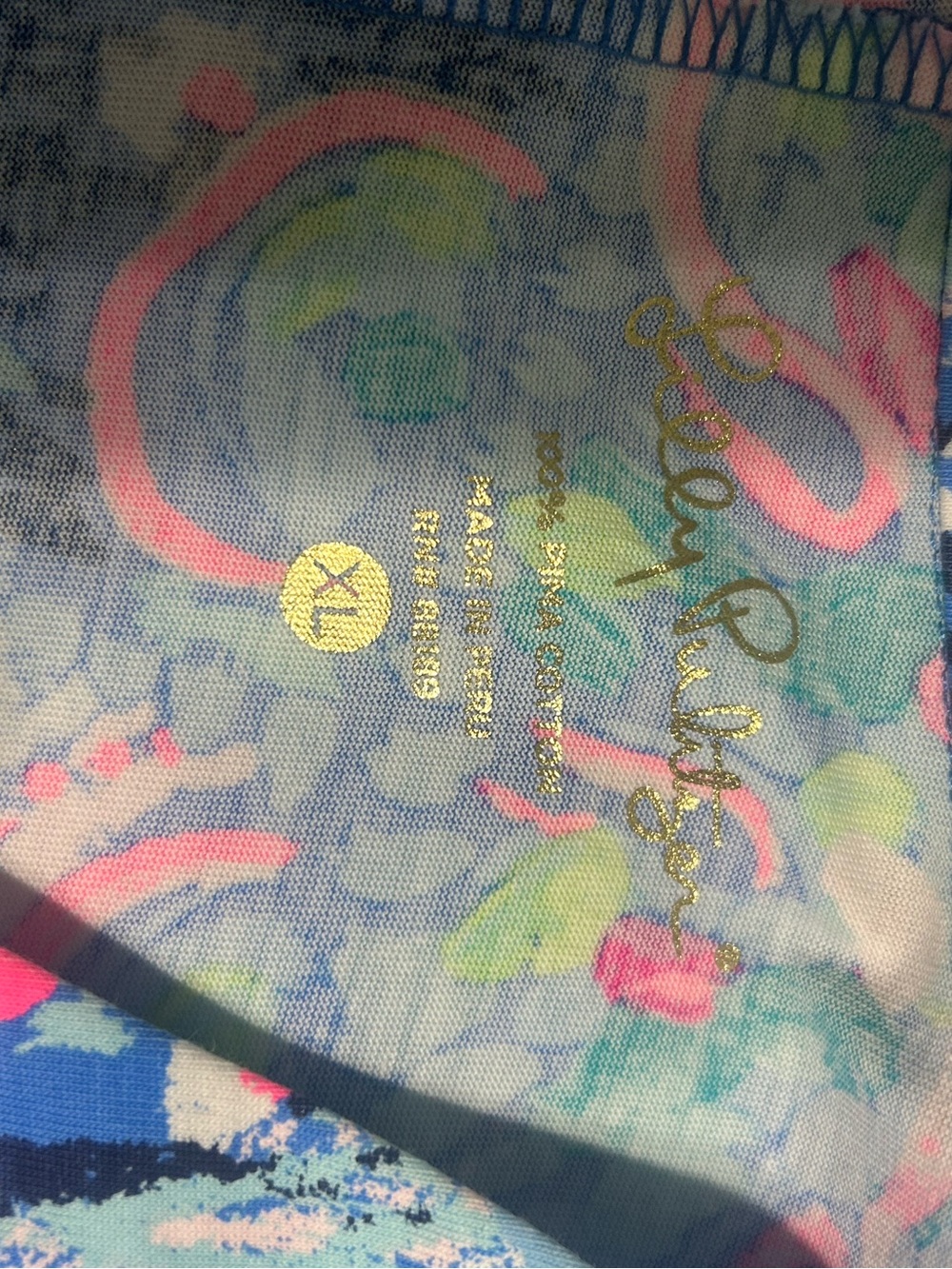 Lilly Pulitzer Amina Dress.  Blue, Pink & Green Floral V-Neck 3/4 Sleeve Dress - Picture 3 of 3